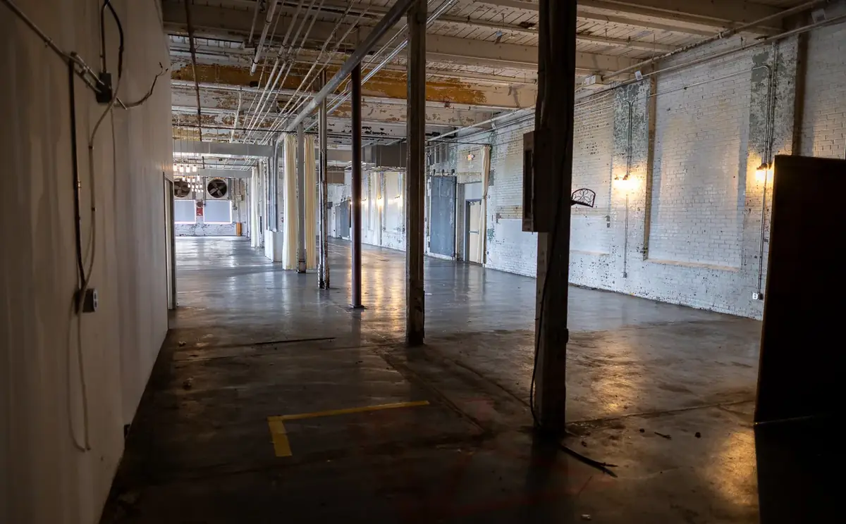 The mill corridor at Gibson Mill
