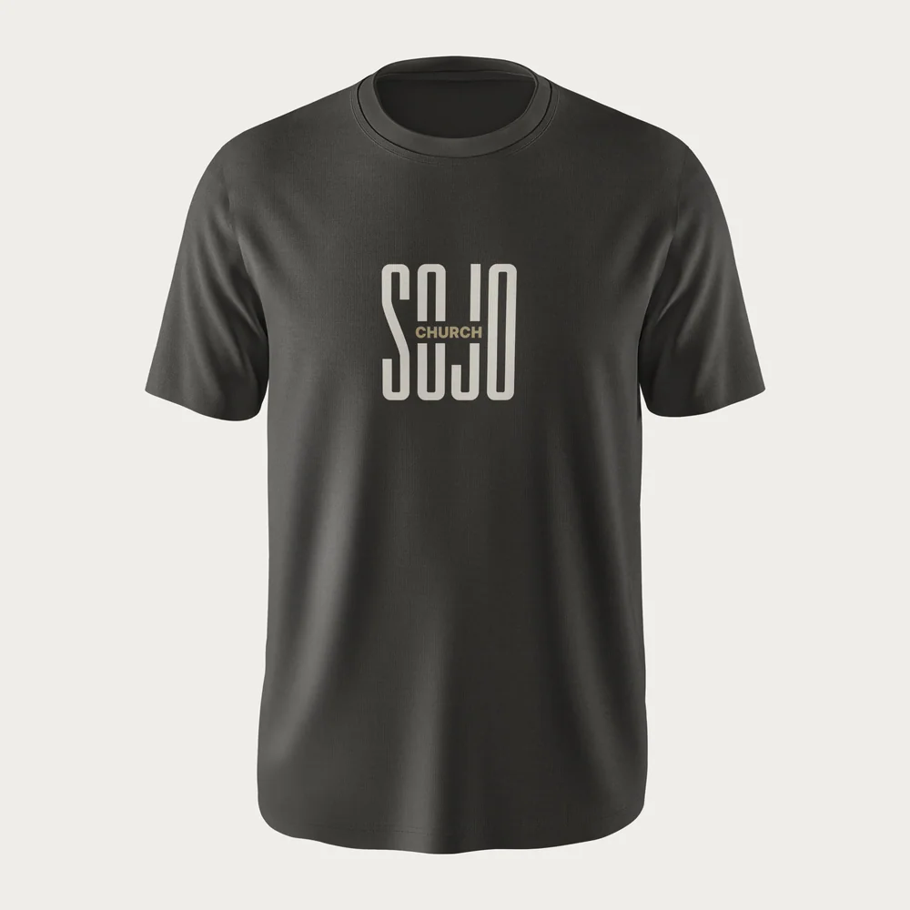 SOJO Church tee in charcoal