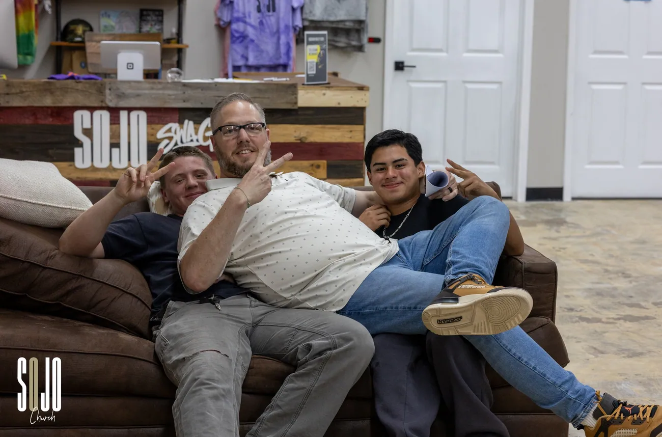 Pastor Dan hanging out with SOJO YTH students